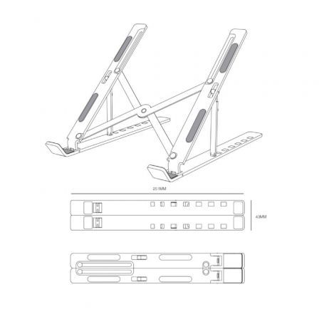 Aisens Soporte de Sobremesa Ajustable para Portátil/Tablet, Gris